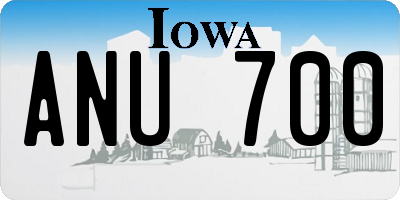 IA license plate ANU700