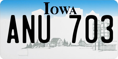 IA license plate ANU703