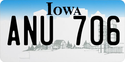 IA license plate ANU706