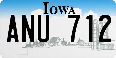IA license plate ANU712