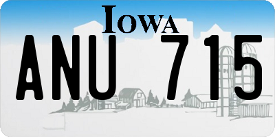 IA license plate ANU715