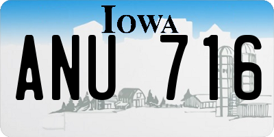 IA license plate ANU716