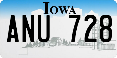IA license plate ANU728