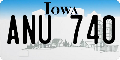 IA license plate ANU740