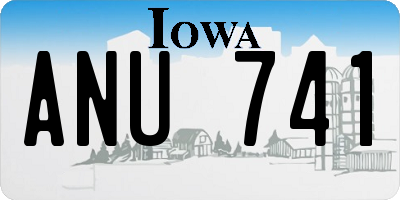 IA license plate ANU741