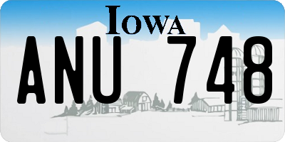 IA license plate ANU748