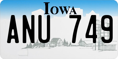 IA license plate ANU749