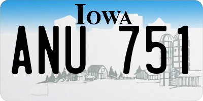 IA license plate ANU751