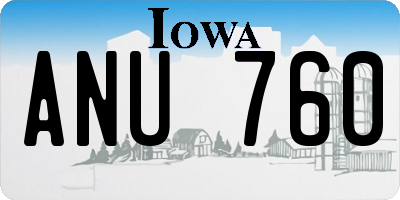 IA license plate ANU760