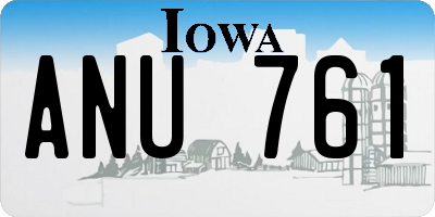 IA license plate ANU761