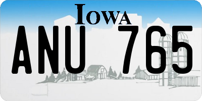 IA license plate ANU765