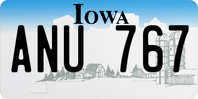 IA license plate ANU767