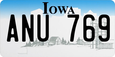IA license plate ANU769