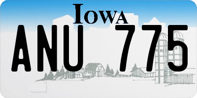 IA license plate ANU775