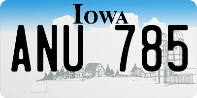 IA license plate ANU785