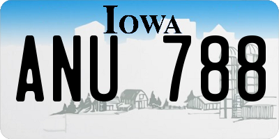 IA license plate ANU788