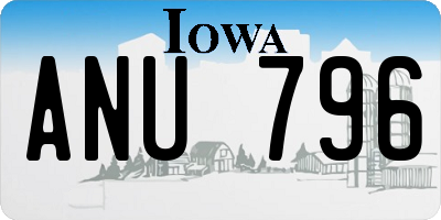 IA license plate ANU796