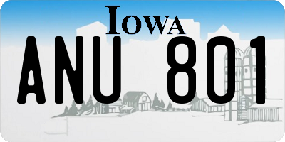 IA license plate ANU801