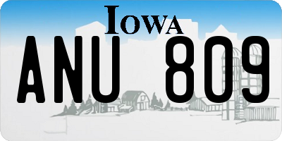 IA license plate ANU809
