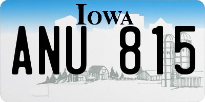 IA license plate ANU815