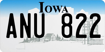 IA license plate ANU822