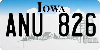 IA license plate ANU826