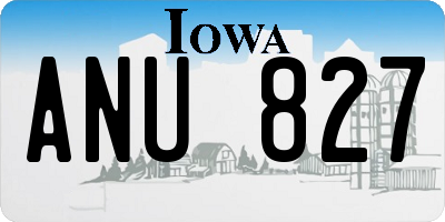 IA license plate ANU827