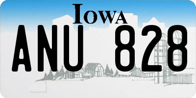 IA license plate ANU828