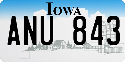 IA license plate ANU843