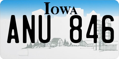 IA license plate ANU846
