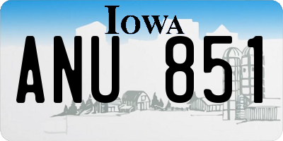 IA license plate ANU851