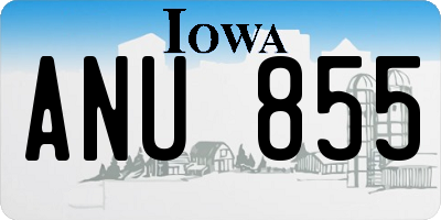 IA license plate ANU855