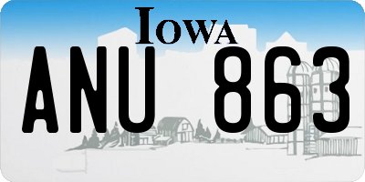 IA license plate ANU863