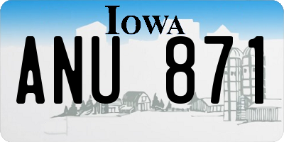 IA license plate ANU871