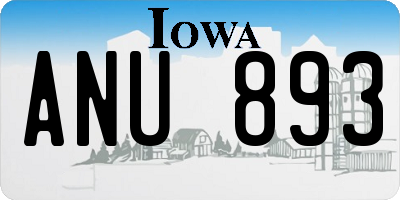 IA license plate ANU893