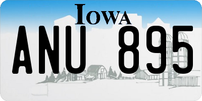 IA license plate ANU895