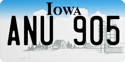 IA license plate ANU905