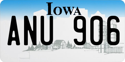 IA license plate ANU906