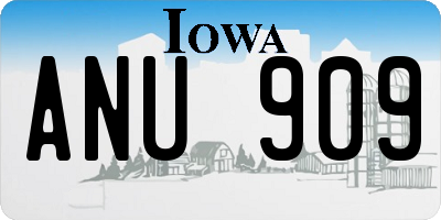 IA license plate ANU909