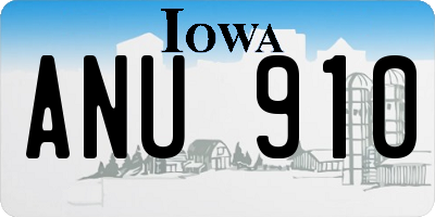 IA license plate ANU910