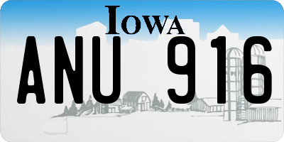 IA license plate ANU916