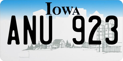 IA license plate ANU923