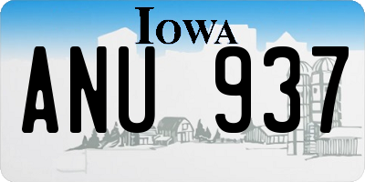 IA license plate ANU937