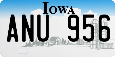 IA license plate ANU956