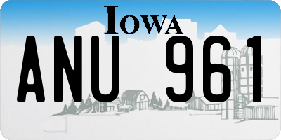 IA license plate ANU961