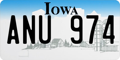 IA license plate ANU974