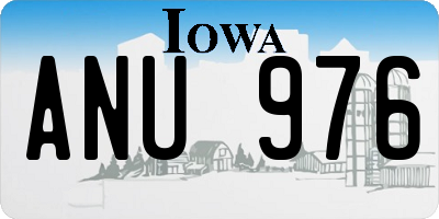 IA license plate ANU976