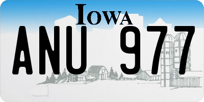 IA license plate ANU977