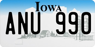 IA license plate ANU990