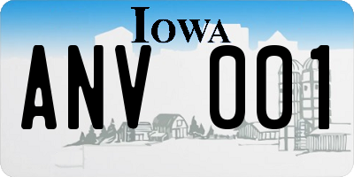 IA license plate ANV001
